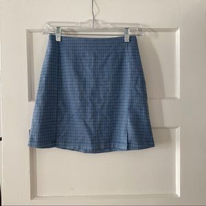 Brandy Melville Blue Plaid Skirt